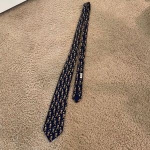 Vintage 90’s silk navy Hermes tie